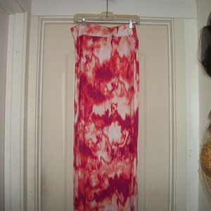 PRETTY TYE DYE INDONESIAN RAYON MAXI SKIRT X LG
